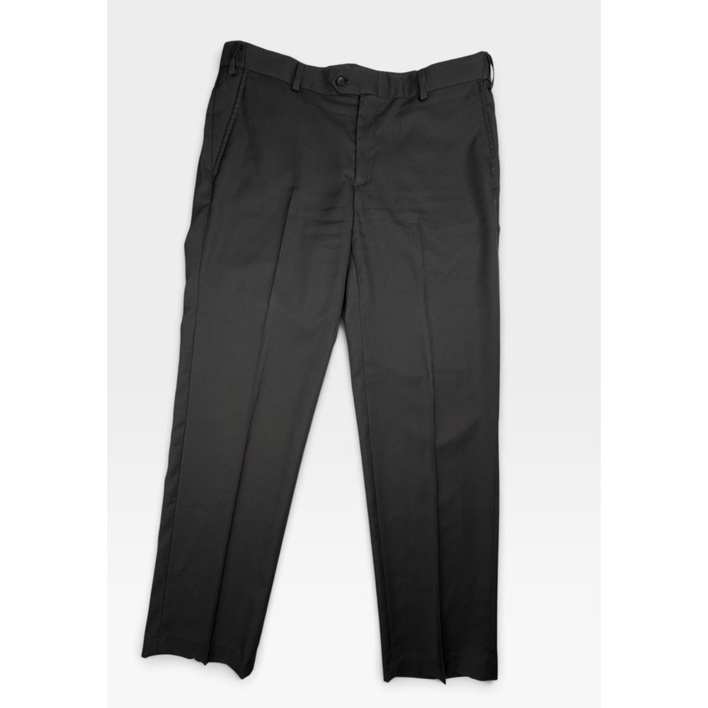 Jos A Bank Traveler Tailored Fit Mens 34x30 Black Dress Pants Flat Front
